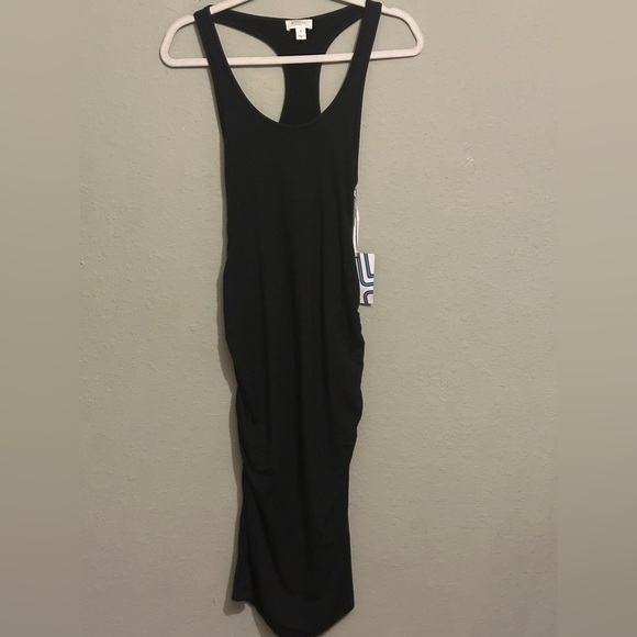 NWT MARKET & SPRUCE Stitch Fix Black Ren Maternity Racerback Midi Dress - Picture 5 of 9